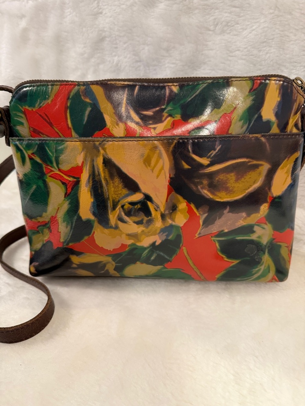 Patricia Nash Floral Leather Crossbody Bag – Vintage Style - Picture 3 of 13